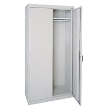 Sandusky Lee CAW1362472-05 Dove Gray Steel Powder-Coated Classic Wardrobe Cabinet with Adjustable Shelf, 72" Height x 36" Width x 24" Depth