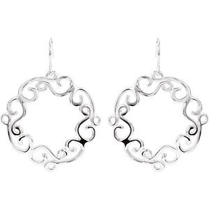 Genuine IceCarats Designer Jewelry Gift Sterling Silver Fashion Dangle Earrings. 40.00X30.00 Mm Fashion Dangle Earrings Fashion Dangle Earrings In Sterling Silver