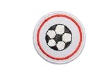 kleiner Kreis mit Fußball 3,5 cm BÜGELBILD Fussball Sport Ball Bälle