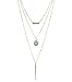 INPINK Fashion Jewelry Faux Geode Spike Layered Pendant Necklace
