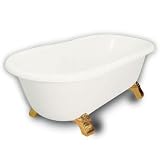 American Bath Factory B1-3700-BB-DM7-M2-45-PB Madeline Double Ended Clawfoot Bathtub in Bisque, Arma
