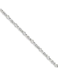 Genuine .925 Sterling Silver Diamond Bracelet 6.9 Grams . 100% Satisfaction Guaranteed.