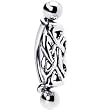Silver 925 Curved Top Down Powerful Tribal Eyebrow Ring