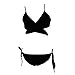 thinkbest Women Summer Sun Beach Swim Bandeau Triangle Push-Up Padded Bikini Suit Black UK(6-8)