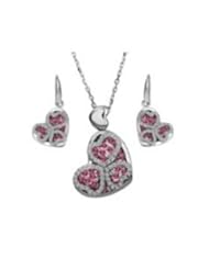XiangGang ShaoGi 18k White Gold, Round Diamond Ball Fashion Sets, White And Green - 18 inch