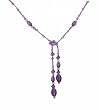 Necklace - N178 - Lariat Style - Swarovski (tm) Crystals and Mixed Beads ~ Tanzanite (Purply Blue) 22"