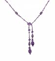 Necklace - N178 - Lariat Style - Swarovski (tm) Crystals and Mixed Beads ~ Tanzanite (Purply Blue) 22"