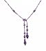 Jewelry : Necklace - N178 - Lariat Style - Swarovski (tm) Crystals and Mixed Beads ~ Tanzanite (Purply Blue) 22"