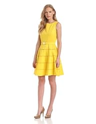 Eliza J Women’s Sleeveless Boatneck Dress with Belt