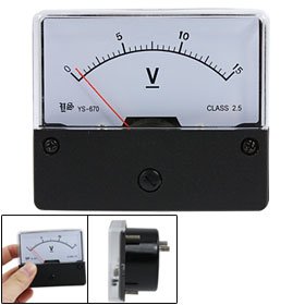 YS-670 DC 0-15V Rectangle Voltage Analog Voltmeter Panel Meter