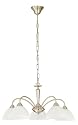 Eglo 83011A Lord 5 Light Chandelier Fixture, Nickel-Frosted/Alabaster