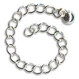 Silver Plated Chain Necklace Extender - 3 Inch (X10)