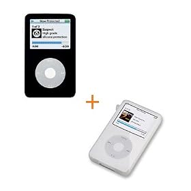 iBox - Clear Silicone Skin Case For iPod Classic 80gb & 120gb + Bonus Black Classic Silicone