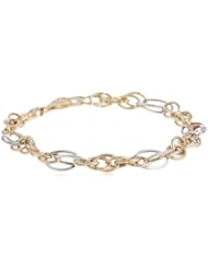 14k Two-Tone Gold Bracelet, 7.25"