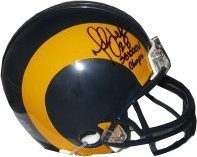 Marshall Faulk Autographed/Hand Signed St. Louis Rams Mini Helmet TB SB Champs- Faulk Hologram