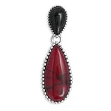 .925 Silver, Onyx and Jasper Pendant