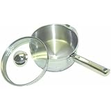 WearEver A83424 Cook and Strain Stainless Steel Sauce Pan with Glass Straining Lid Cookware, 3-Quart, Silver