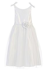 Girls Polyester/Satin/Tulle  Tea Length Flower-Girl Dress  With a Bow(s) and a Ribbon  and a Sash 