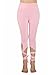Women Self-tie Turnout Leggings Yoga Sport Soft Pants Pink Small