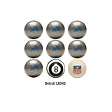 Detroit Lions NFL Licensed Billiards Ball Set of 9 (7 Team, 1 Cue,1 Eight Ball)