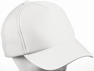 Trucker Mesh Baseball Cap in Polyester in Weiss 