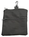 Zippered Golf Caddy Pouch Clip Black