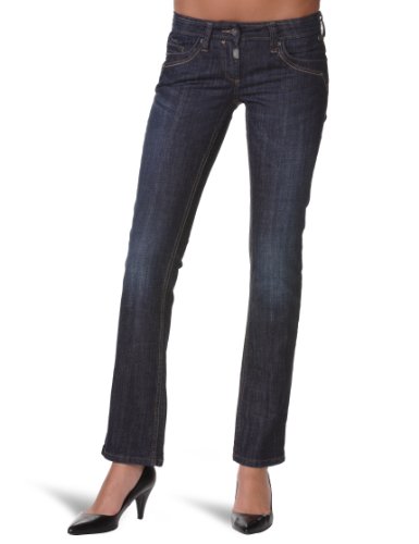 Timezone Damen Jeanshose/ Lang Slim Fit, 16-5129 Tahila, Gr. 26/30, Blau (3209 crease wash Preisvergleich