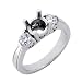 14k White 3 Stone Round 0.55 Ct Diamond Engagement Ring - Size 7.0