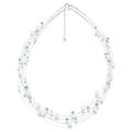 Valero Pearls pearls4girls Damen-Halskette S��wasser-Zuchtperlen wei� orig. Swarovski Elements blau / gr�n 43 cm + 5 cm 400541