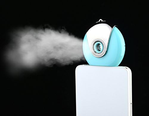 Cell Phone Face Skin Care Device by Heibaihui Beauty Nano Ionic Cool Mist Sprayer (Apple Lightning Port, Blue)