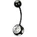 The Stainless Steel Jewellery Shop - Black Stainless Steel Navel Ring with 1 Large Clear and 6 Small