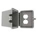 Leviton 5996-DGY 1-Gang Raintight While in Use Standard Cover, Extra Deep, for Duplex Receptacles, Horizontal Mount, Gray Base and Cover