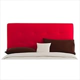 IMAGE OF Double Button Tufted Headboard in Red Size: Full