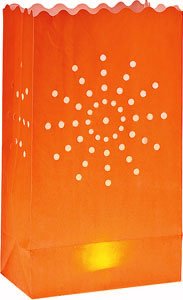 Mango Orange Sunburst Paper Luminaries (4-pack)