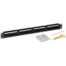 Morris Products 88044 Cat 5E High Density Patch Panels, 24 Port Patch Panel