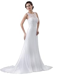 Taffeta Lace Draped Mermaid Scoop Neck Sleeveless Wedding Dress  with a Court Train 