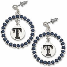 Texas Rangers Spirit Crystal Logo Wreath Earrings