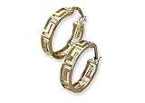 Search : Signature Gold Greek Key Hoop GOLD