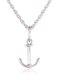 Sterling Silver Anchor Pendant Necklace, 18"