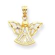 14k Diamond-cut Angel Pendant