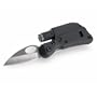 Tool Logic SL1M Mini Tactical Folding Straight Edge Knife With LED Flashlight and Signal Whistle, Black