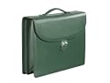Lucrin - dark green leather Briefcase 2 compartments