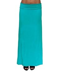 Apparel: Gorgeous Womens Rayon Span Full Length MAXI SKIRT: Turquoise (SMALL)