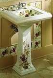 Crimson Topaz Design On Memoirs Pedestal Lavatory