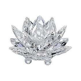 S010001: SWAROVSKI CRYSTAL WATERLILY CANDLEHOLDER MEDIUM