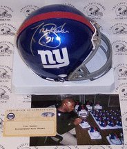 Tiki Barber Autographed New York Giants Mini Football Helmet