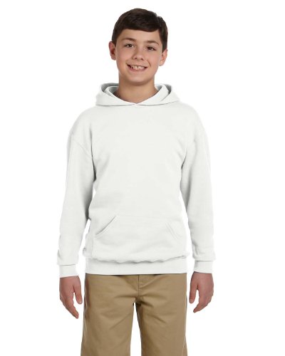 Jerzees Youth 8 oz.; 50/50 NuBlendï¿½ Fleece Pullover Hood - WHITE - XL