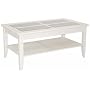White Finish Coffee Table with Frosted Glass Top