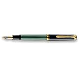 Pelikan Souveran 400 Black/Green GT Fine Point Fountain Pen - 994855