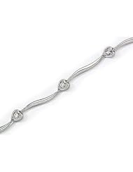 14kt Yellow Gold Diamond Heart Bracelet 0.15ct TW